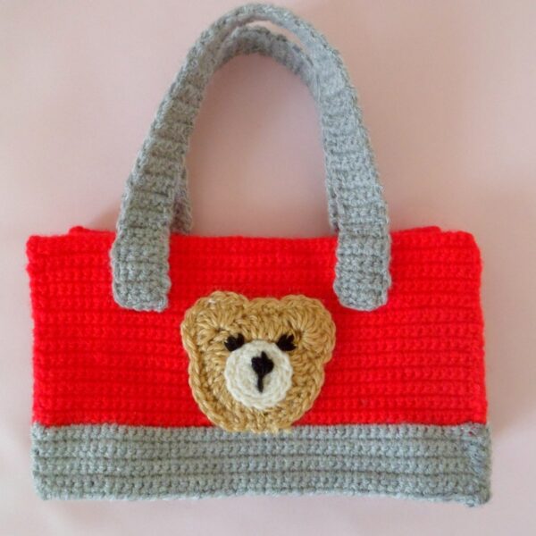 Red & Grey Bear Handbag