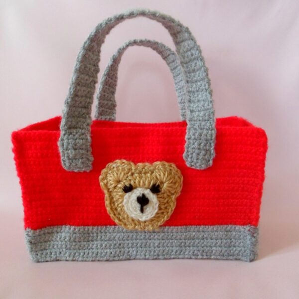 Red & Grey Bear Handbag