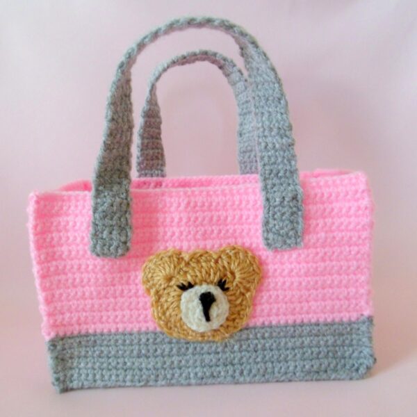 Pink & Grey Bear Handbag