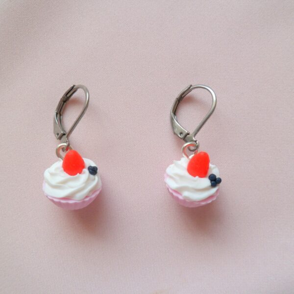 Berry Vanilla Cupcake Earrings