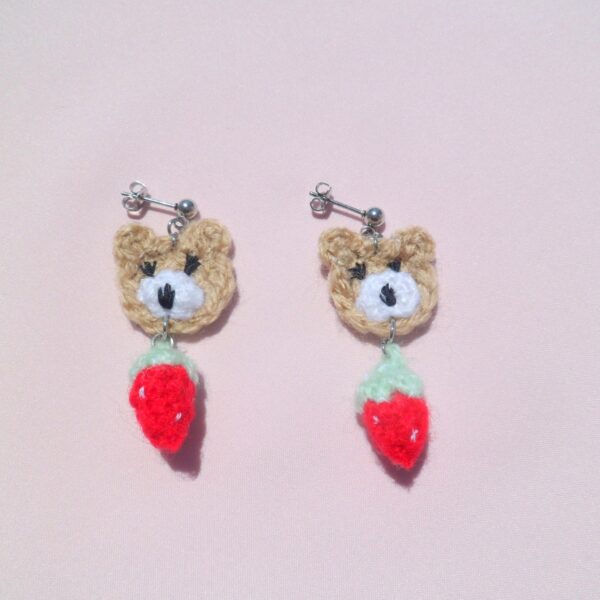 Strawberry Bear Earrings