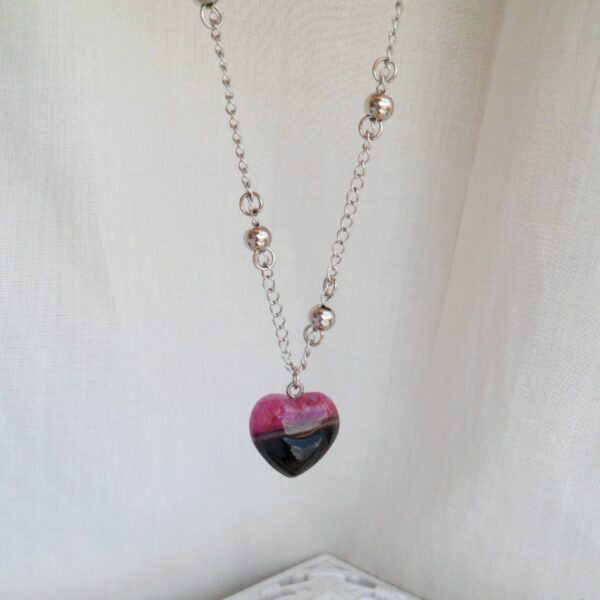 Purple Agate Heart Necklace