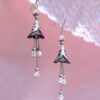 Black Bellflower Earrings - Image 2