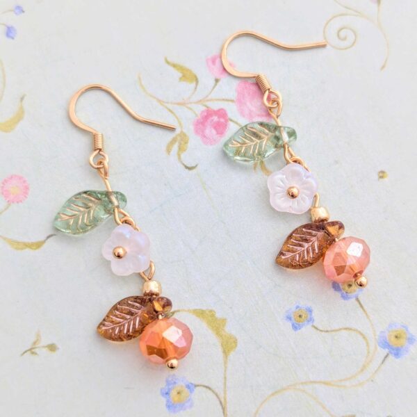 Apricot Flower Earrings