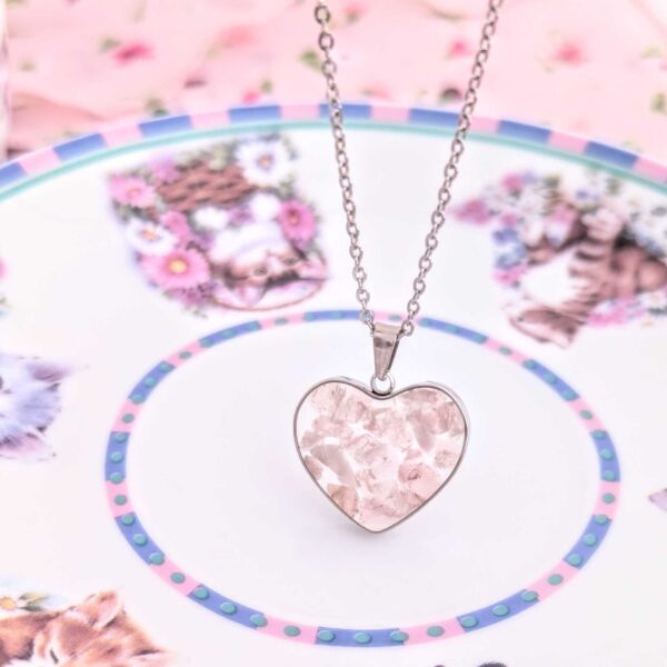 Rose Petal Heart Necklace