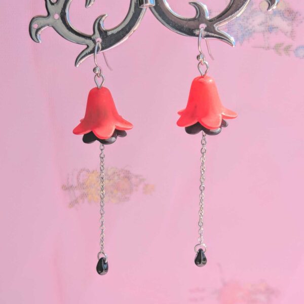 Red Velvet Bellflower Earrings