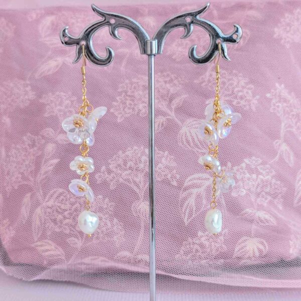 Flower Pearl Earrings - Image 2