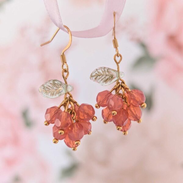 Pink Grape Earrings