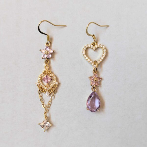 Lavender Heart Earrings