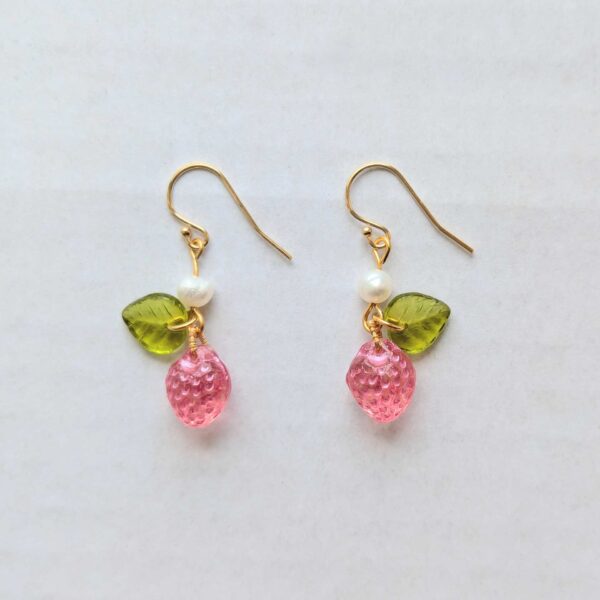 Pink Strawberry Earrings