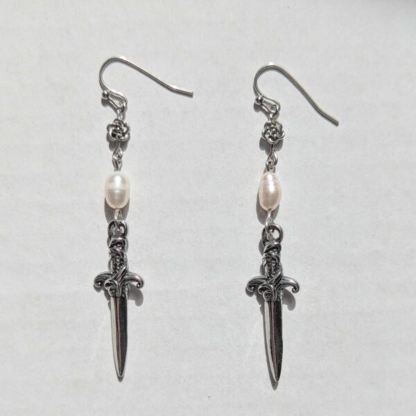 Rose Sword Earrings