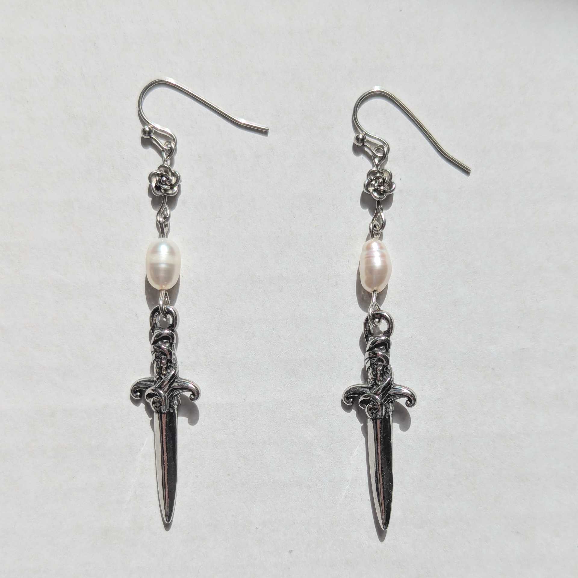 Rose Sword Earrings